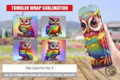 Tumbler Sublimation Wra Owl Colorfulp Product Image 1