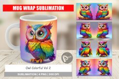 Mug Wrap Design Owl Colorful Product Image 1