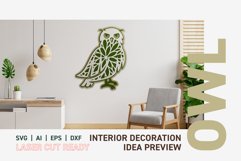 SVG Multilayer 3D Wall Decor Owl Laser Cut Ready Product Image 1