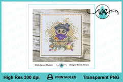 Autumn Owl on Fence Digi Stamp Printable Copic Coloring Page Product Image 5