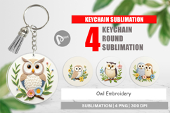 Keychain Owl Embroidery Product Image 1