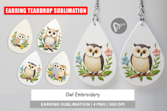 Earring Owl Embroidery Product Image 1