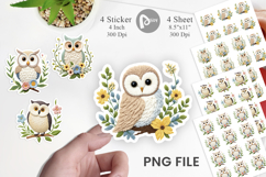 Owl Embroidery Sticker Product Image 1