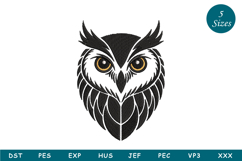 Owl Face Machine Embroidery Product Image 1
