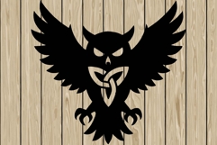 Halloween Owl flying celtic stencil silhouette SVG Product Image 1