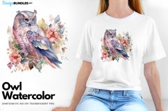 Owl design, watercolor, transparent png file Product Image 1