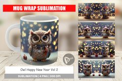Mug sublimation design Owl Happy New Year Product Image 1