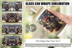 Glass Can Wraps Owl Happy New Year Product Image 1