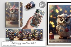 Digital Paper Owl Happy New Year Product Image 1