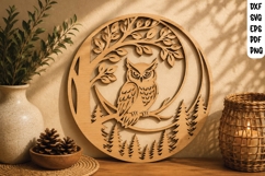 Owl in Forest Wooden Wall Art SVG Product Image 1