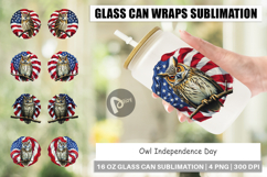 Glass Can Owl 4th of July Product Image 1