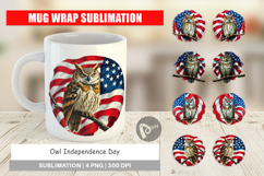 Mug Wrap Owl 4th of July Product Image 1
