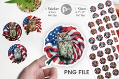 Owl 4th of July Sticker Product Image 1