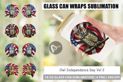Glass Can Owl 4th of July Product Image 1