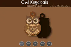 Owl keychain SVG Product Image 3