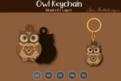 Owl keychain SVG Product Image 1