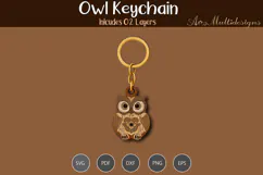 Owl keychain SVG Product Image 2