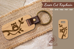 Owl Laser Cut Keychain SVG Product Image 1