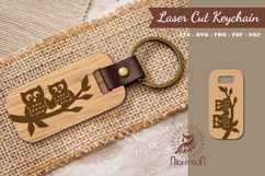 Owl Laser Cut Keychain SVG Product Image 1