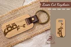 Owl Laser Cut Keychain SVG Product Image 1