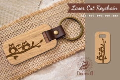 Owl Laser Cut Keychain SVG Product Image 1