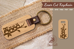 Owl Laser Cut Keychain SVG Product Image 1