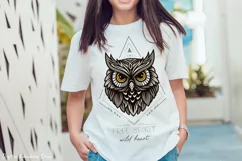 Owl head print for shirt