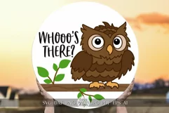 Whooo's There SVG Owl Door Hanger svg Cute Owl SVG Product Image 1