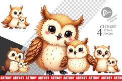 Owl Mother&#039;s Day Clipart Product Image 1