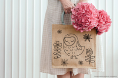 Hand-Drawn Owls | Bird, Sun, Rainbow, Moon, Flowers, Stars Product Image 6