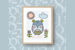 Hand-Drawn Colored Owls | Bird, Sun, Rainbow, Moon, Flower Product Image 9