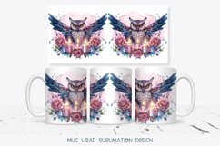 Owl Mug Wrap | Watercolor Owl Mug Sublimation  Bird Mug Png