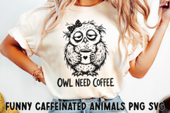 Funny Caffeinated Animals Clipart SVG PNG Product Image 1