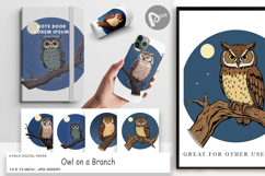 Digital Paper Branch Owl Product Image 1