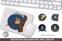 Mouse Pad Branch Owl Product Image 1