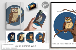Digital Paper Branch Owl Product Image 1