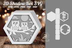 Owl Papercut 3D Shadow Box SVG Product Image 1