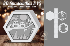 Owl Papercut 3D Shadow Box SVG Product Image 1