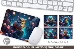 Mouse Pad Owl Perched on Rock Product Image 1