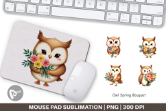 Mouse Pad Owl Spring Bouquet Product Image 1