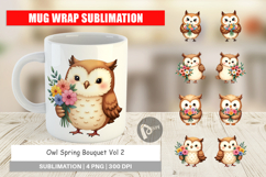 Mug Wrap Owl Spring Bouquet Product Image 1