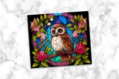 Owl Stained Glass Dog 20 oz Skinny Tumbler Wrap Product Image 4
