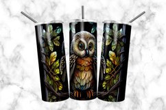 Owl Stained Glass Dog 20 oz Skinny Tumbler Wrap Product Image 2