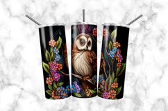 Owl Stained Glass Dog 20 oz Skinny Tumbler Wrap Product Image 2