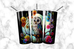 Owl Stained Glass Dog 20 oz Skinny Tumbler Wrap Product Image 2