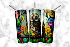Owl Stained Glass Dog 20 oz Skinny Tumbler Wrap Product Image 2