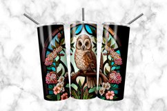 Owl Stained Glass Dog 20 oz Skinny Tumbler Wrap Product Image 2