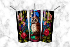 Owl Stained Glass Dog 20 oz Skinny Tumbler Wrap Product Image 2
