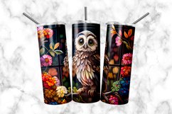 Owl Stained Glass Dog 20 oz Skinny Tumbler Wrap Product Image 2
