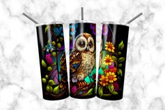 Owl Stained Glass Dog 20 oz Skinny Tumbler Wrap Product Image 2